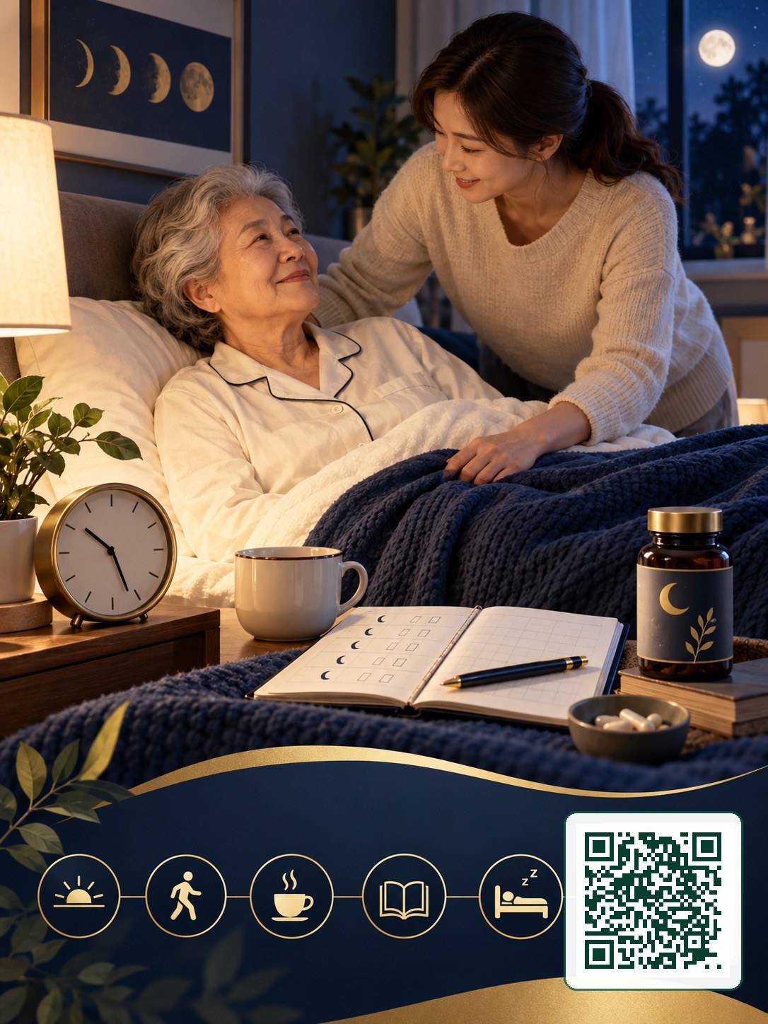 睡不好，先找节律与习惯问题 分享海报（含个人二维码）